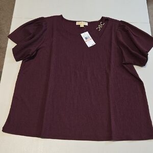 Michael KORS Elegant Plum Women's Top, Size 2X, NWT